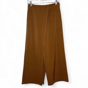 J.O.A. Los Angeles Brown Pinstripe Wide Leg Skirt Pants